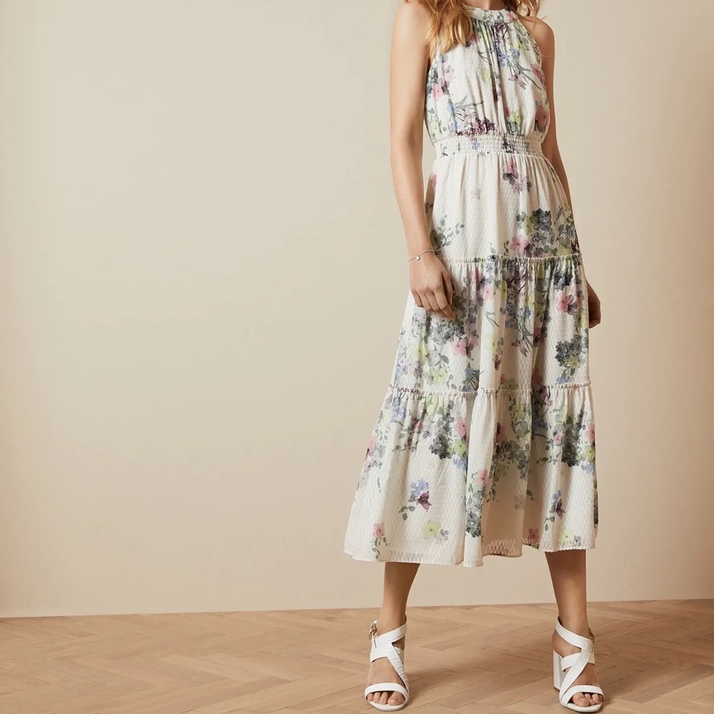 NWT Ted Baker Kahlay Pergola Tiered Midi Dress (Ted Size 1) US size 4/6